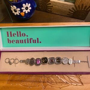 Lori Bonn Center of Attention Sterling Charm Bracelet 7 to 8 inches